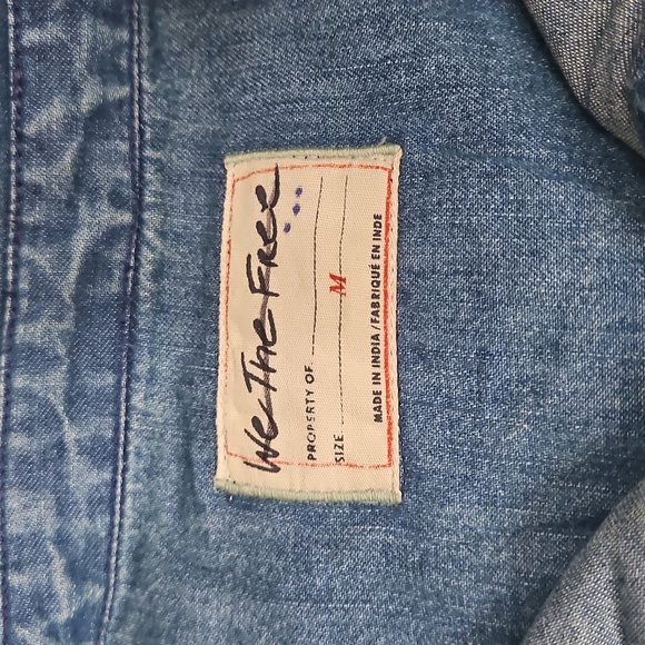 Free People We The Free Heritage Quilted Shirt Jacket Hay Tint Wash - Picture 7 of 16